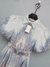 ZIMMERMANN 26S PUFF SLEEVE SHIRT DRESS STYLE 100