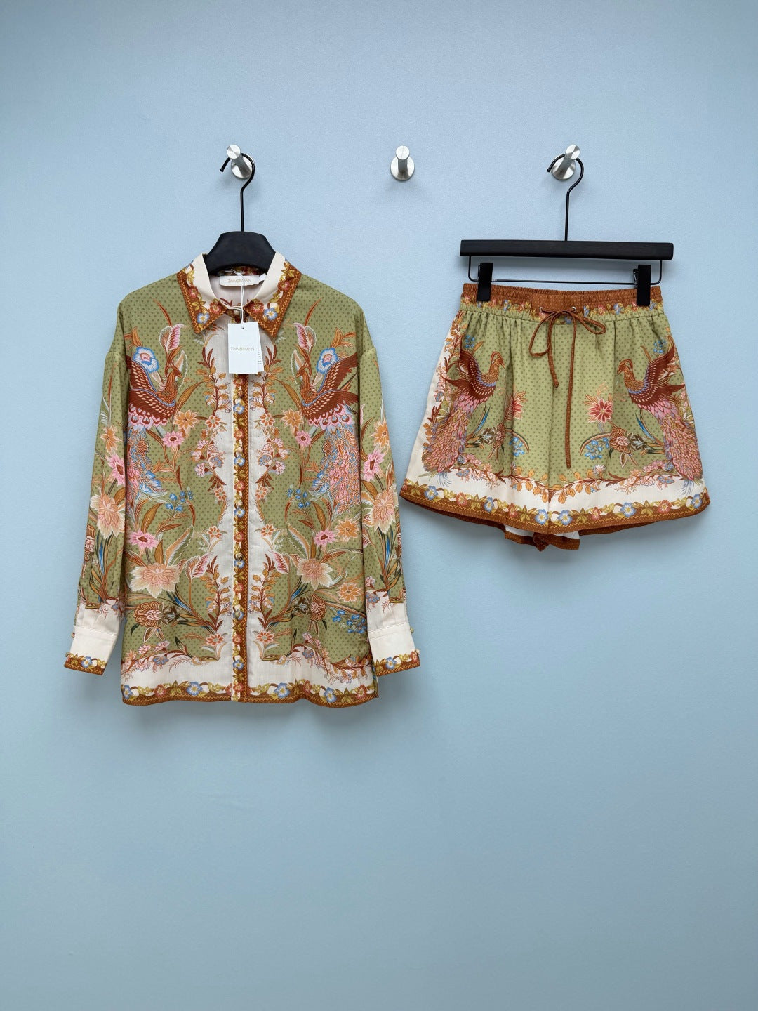 ZIMMERMANN 26S SHIRT AND SHORTS SET STYLE 77