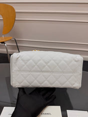 CHANEL 25S HOBO BAG 30 IN WHITE CAVIAR WITH GOLD HARDWARE