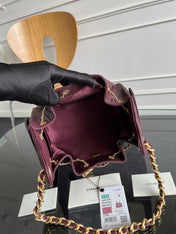 CHANEL 25S HOBO BAG 30 IN DARK RED CAVIAR