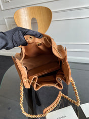 CHANEL 25S HOBO BAG 30 IN CARAMEL BROWN CAVIAR WITH GOLD HARDWARE