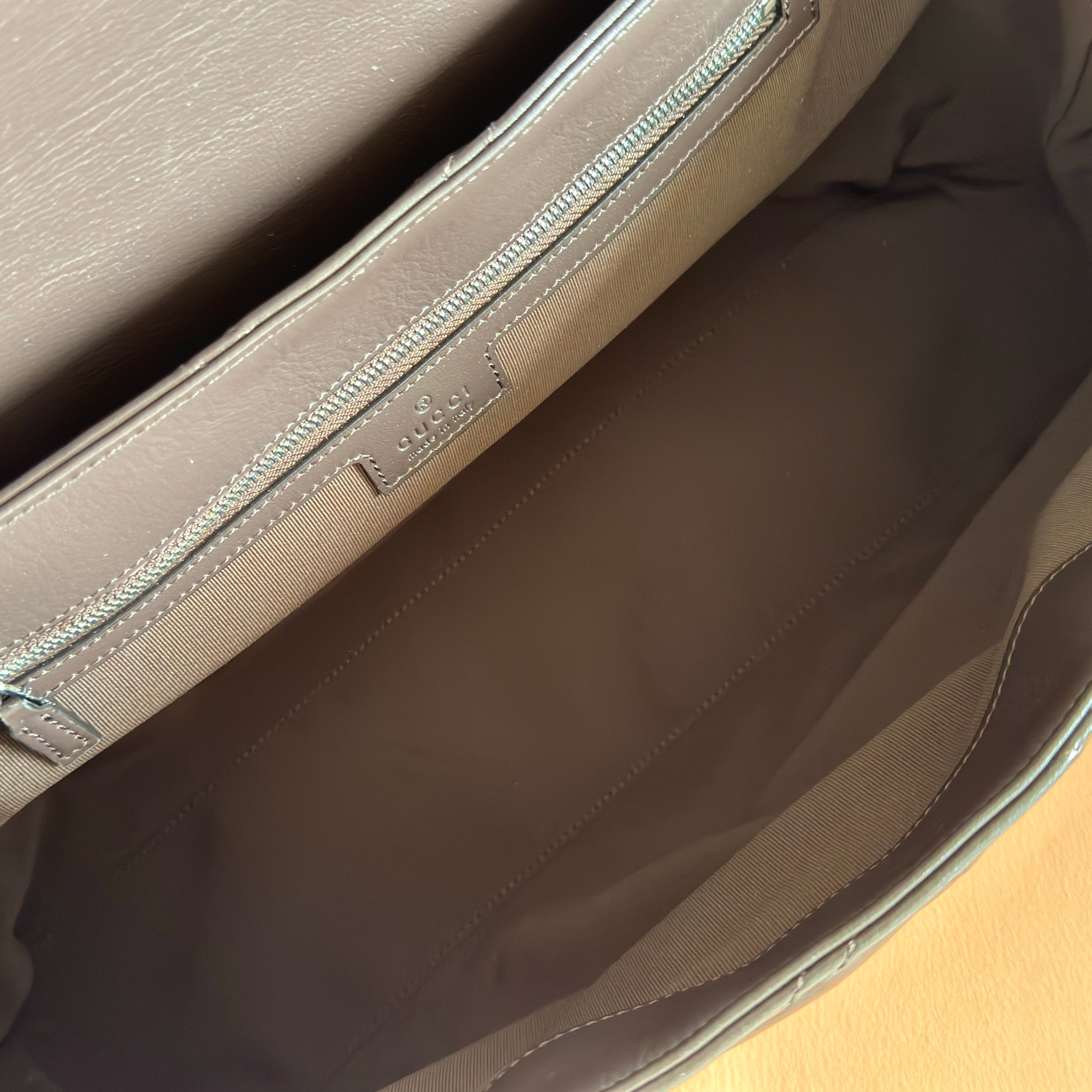 GUCCI 26S GG MARMONT BAG 37 IN DARK BROWN CALFSKIN