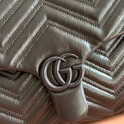 GUCCI 26S GG MARMONT BAG 37 IN DARK BROWN CALFSKIN