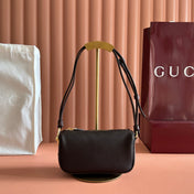 GUCCI 26S SHOULDER BAG 19 IN BLACK BROWN CALFSKIN