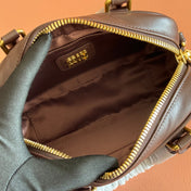 MIUMIU 26S ARCADIE BAG 19 IN DARK BROWN CALFSKIN GOLD HARDWARE