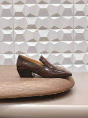 BOTTEGA VENETA 26S VENTURA LOAFERS 40 MM BROWN GLOSSY CALFSKIN