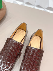 BOTTEGA VENETA 26S VENTURA LOAFERS 40 MM IN BROWN INTRECCIATO CALFSKIN