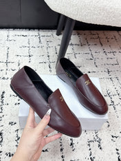 CELINE 26S AURA TRIOMPHE LOAFERS IN BURGUNDY BROWN LAMBSKIN