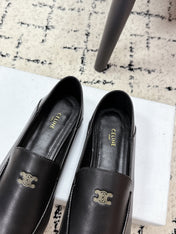 CELINE 26S AURA TRIOMPHE LOAFERS IN BLACK LAMBSKIN
