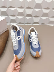 LOEWE 26S FLOW RUNNER SNEAKER IN LIGHT GRAY AND BLUE SUEDE AND CALFSKIN STYLE 2