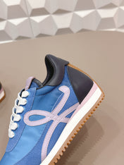 LOEWE 26S FLOW RUNNER SNEAKER IN BLUE SUEDE AND CALFSKIN STYLE 1