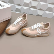 LOEWE 26S FLOW RUNNER SNEAKER IN LIGHT BEIGE SUEDE AND CALFSKIN