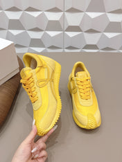 LOEWE 26S FLOW RUNNER SNEAKER IN YELLOW SUEDE AND CALFSKIN