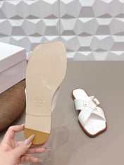 CHLOÉ 26S SANDALS IN WHITE CALFSKIN