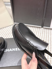 CHANEL 26S SLINGBACK LOAFERS IN BLACK CALFSKIN