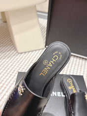 CHANEL 26S LOAFER MULES IN BLACK CALFSKIN