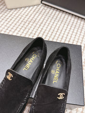 CHANEL 26S LOAFERS IN BLACK SUEDE