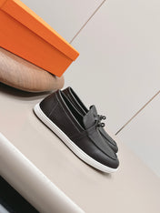 HM 26S KELLY PARIS LOAFERS IN BLACK CALFSKIN BLACK HARDWARE