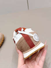 HM 26S BOUNCING SNEAKERS IN WHITE CALFSKIN AND BROWN SUEDE