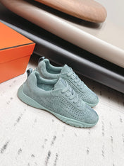 HM 26S TRAIL SNEAKERS IN SAGE GREEN PERFORATED SUEDE