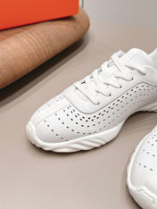 HM 26S TRAIL SNEAKERS IN WHITE PERFORATED CALFSKIN