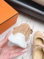 HM 26S KICHU BALLET FLAT IN LIGHT BROWN SUEDE