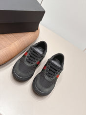 GUCCI 26S SNEAKERS IN BLACK SUEDE AND FABRIC