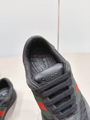 GUCCI 26S SNEAKERS IN BLACK SUEDE AND FABRIC