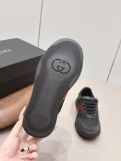 GUCCI 26S SNEAKERS IN BLACK SUEDE AND FABRIC