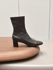 GUCCI 26S ANKLE BOOTS 55 MM IN BLACK LAMBSKIN