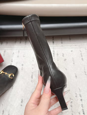 GUCCI 26S ANKLE BOOTS 55 MM IN BLACK LAMBSKIN