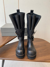 BALEN HIGH BUCKLE BOOTS IN BLACK CALFSKIN
