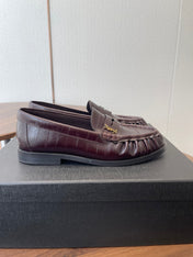 YSL 26S LOAFER IN DARK RED BROWN CALFSKIN
