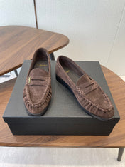 YSL 26S LOAFER IN EARTH BROWN SUEDE