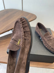 YSL 26S LOAFER IN EARTH BROWN SUEDE