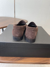 YSL 26S LOAFER IN EARTH BROWN SUEDE