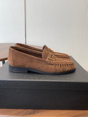 YSL 26S LOAFER IN BROWN SUEDE