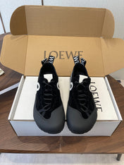 LOEWE 26S FLOW RUNNER SNEAKER 20MM IN BLACK SUEDE