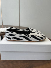 THE ROW 26S MARY JANES IN WHITE ZEBRA PRINT PONY HAIR