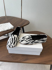 THE ROW 26S MARY JANES IN WHITE ZEBRA PRINT PONY HAIR