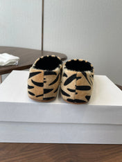 THE ROW 26S MARY JANES IN BEIGE ZEBRA PRINT PONY HAIR