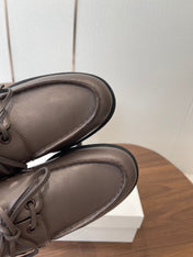 THE ROW 26S LOAFERS IN DARK BROWN CALFSKIN