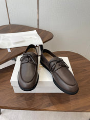 THE ROW 26S LOAFERS IN DARK BROWN CALFSKIN