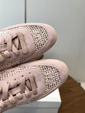 THE ROW 26S LACE UP SNEAKERS IN LIGHT PINK SUEDE