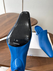 LOEWE 26S EMILY MULE 55MM IN BLUE CALFSKIN