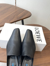 LOEWE 26S EMILY MULE 55MM IN BLACK CALFSKIN