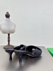 BLINK HIGH 5 CM MULE IN BLACK INTRECCIATO LEATHER