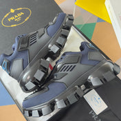 PRADA 26S CLOUDBUST THUNDER SNEAKERS 60MM IN NAVY BLUE MESH FABRIC AND TPU