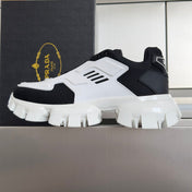 PRADA 26S CLOUDBUST THUNDER SNEAKERS 60MM IN WHITE AND BLACK MESH FABRIC AND TPU