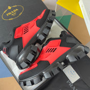 PRADA 26S CLOUDBUST THUNDER SNEAKERS 60MM IN RED MESH FABRIC AND TPU
